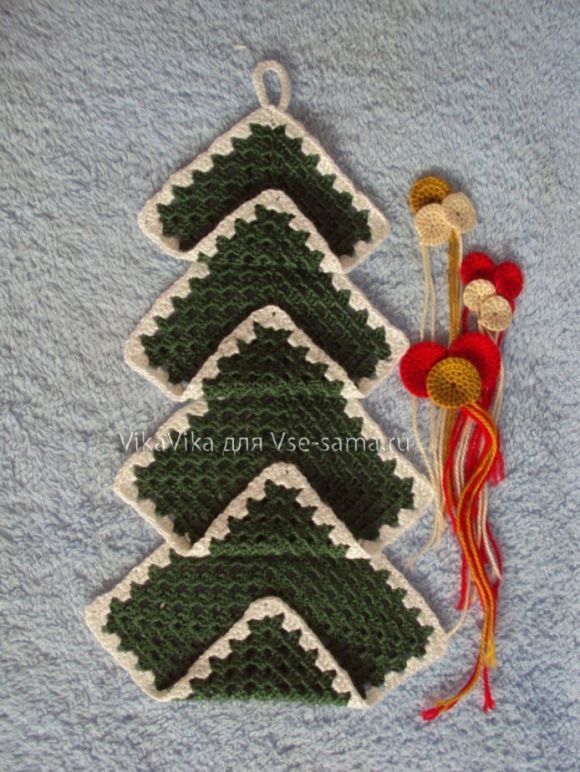 Новогодняя елочка из Бабушкиных квадратов от VikaVika-2 Новогодняя елочка из Бабушкиных квадратов от VikaVika-2