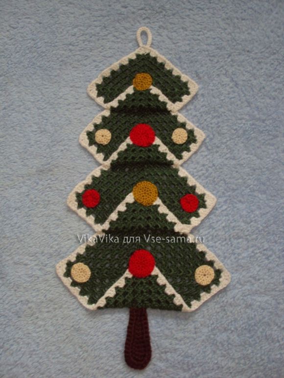 Новогодняя елочка из Бабушкиных квадратов от VikaVika-3 Новогодняя елочка из Бабушкиных квадратов от VikaVika-3