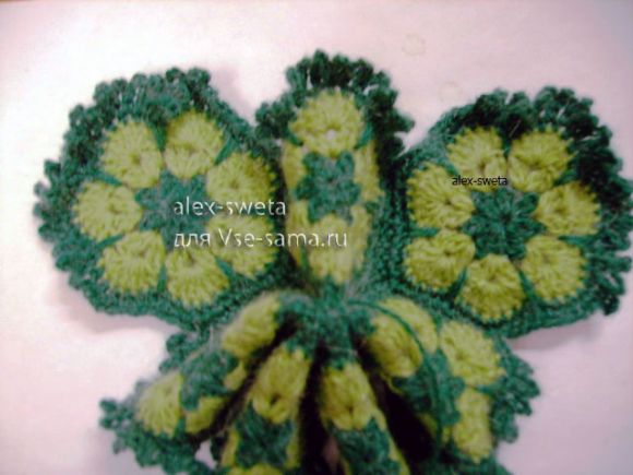 Вязаная ёлка крючком из мотивов африканский цветок от alex-sweta, 3 Вязаная ёлка крючком из мотивов африканский цветок от alex-sweta, 3