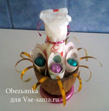 МК - Гнездо из денег и конфет, фото МК - Гнездо из денег и конфет, фото