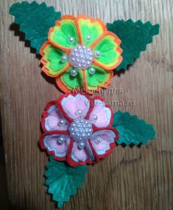 Брошечка-цветочки из фетра, фото Брошечка-цветочки из фетра, фото