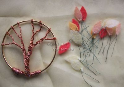 делаем листики и ствол делаем листики и ствол