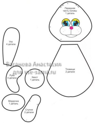 Выкройка зайки Выкройка зайки