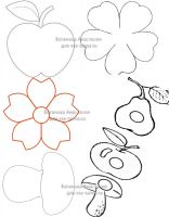 выкройка фруктов, листьев выкройка фруктов, листьев