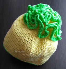 Шапочка крючком Брокколи Шапочка крючком Брокколи, фото