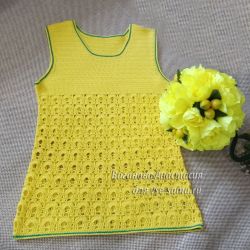 Топ крючком Лимонный, фото Топ крючком Лимонный, фото