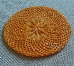 Оранжевый берет в сеточку, фото Оранжевый берет в сеточку, фото