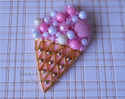 Брошь Мороженое, фото Брошь Мороженое, фото