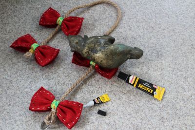 приклеиваем к веревке приклеиваем к веревке