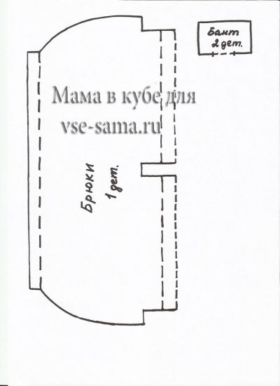 Выкройка штанишек Выкройка штанишек