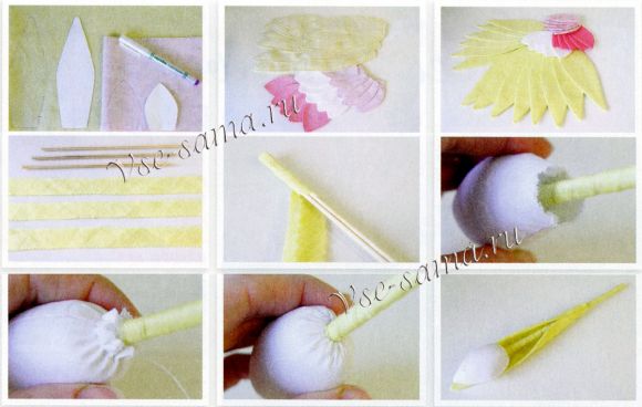 Шьем текстильные тюльпаны, рис. 1-9 Шьем текстильные тюльпаны, рис. 1-9