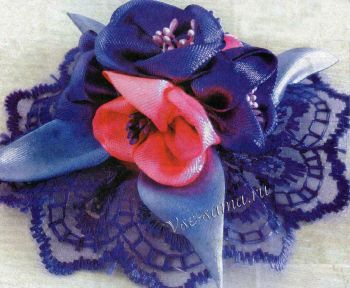 Тюльпанчик из лент, фото Тюльпанчик из лент, фото