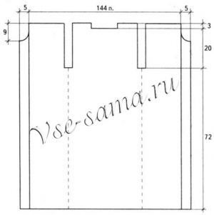 Зеленое пальто с меховой отделкой капюшона, выкройка