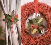 Держатель для штор и рождественский венок Держатель для штор и рождественский венок