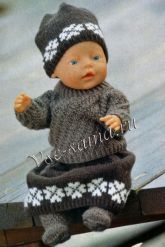 Комплект для куклы с норвежским рисунком Комплект для куклы с норвежским рисунком