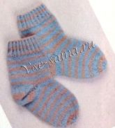 Полосатые носочки спицами для малыша Полосатые носочки спицами для малыша