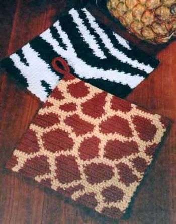 Прихватки с узорами зебра и жираф Прихватки с узорами зебра и жираф