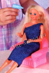 Синее платье для барби Синее платье для барби