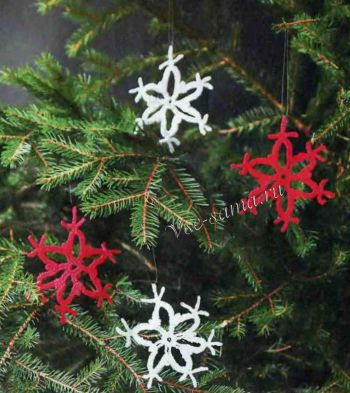 Снежинки крючком Снежинки крючком, фотоСнежинки крючком