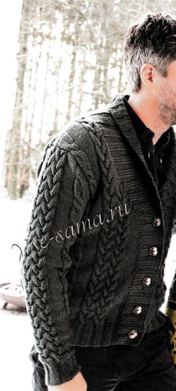 Мужской жакет с косами, фото Мужской жакет с косами, фото