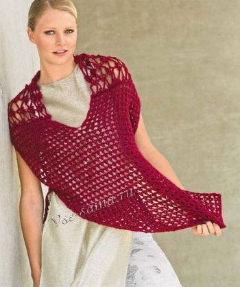 Экстравагантная накидка крючком, фото Экстравагантная накидка крючком, фото