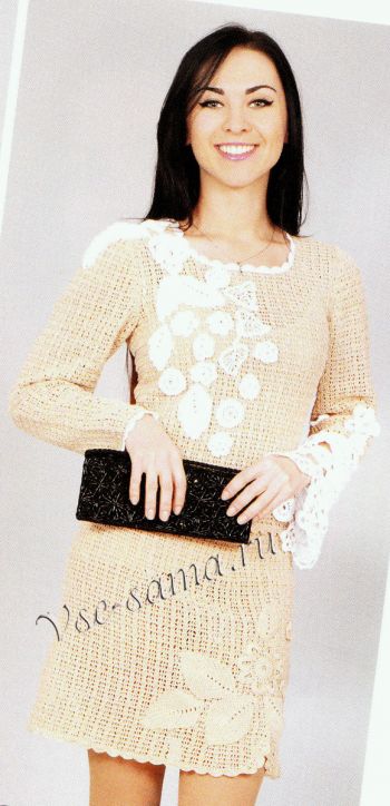 Бежевый костюм крючком, фото Бежевый костюм крючком, фото