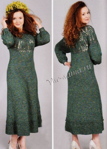 Платье с ажурной кокеткой, фото Платье с ажурной кокеткой, фото