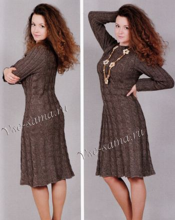 Платье с вертикальным узором кос, фото Платье с вертикальным узором кос, фото