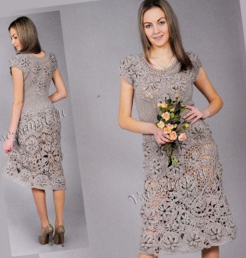 Серое платье с элементами, фото Серое платье с элементами, фото
