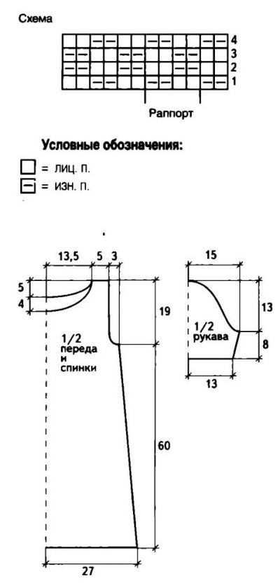 Схема и выкройка для вязания Схема и выкройка для вязания