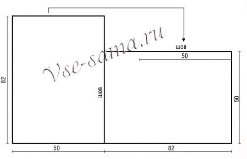 Выкройка для вязания ассиметричного пончо Выкройка для вязания ассиметричного пончо