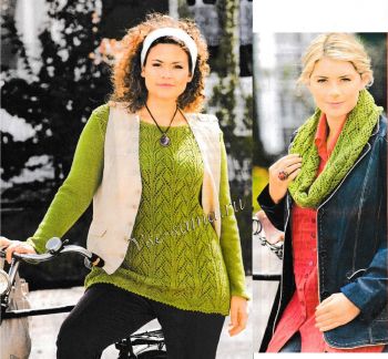 Ажурный пуловер и съемный воротник-хомут, фото Ажурный пуловер и съемный воротник-хомут, фото