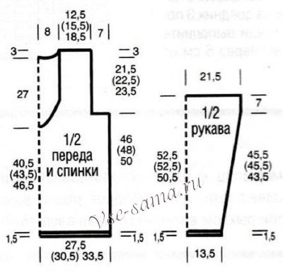 Выкройка для пуловера Выкройка для пуловера