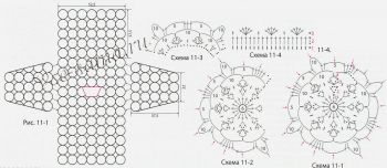 Схемы и выкройка для вязания белого пуловера Схемы и выкройка для вязания белого пуловера