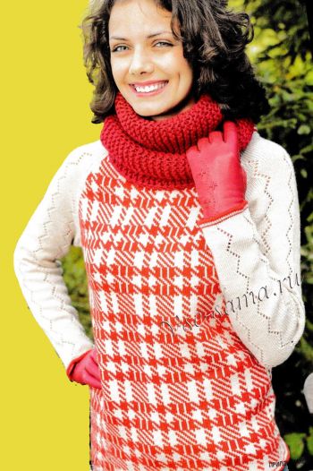 Бежевый джемпер с узором, фото Бежевый джемпер с узором, фото