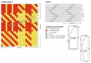 Схемы и выкройка для вязания бежевого джемпера Схемы и выкройка для вязания бежевого джемпера