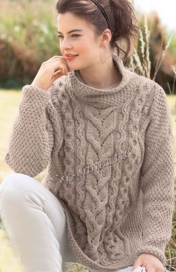 Бежевый пуловер оверсайз, фото Бежевый пуловер оверсайз, фото