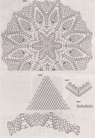 Схема 1,3,6 и 7 для пуловера Схема 1,3,6 и 7 для пуловера