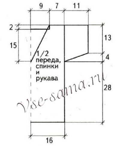 Выкройка для пуловера Выкройка для пуловера