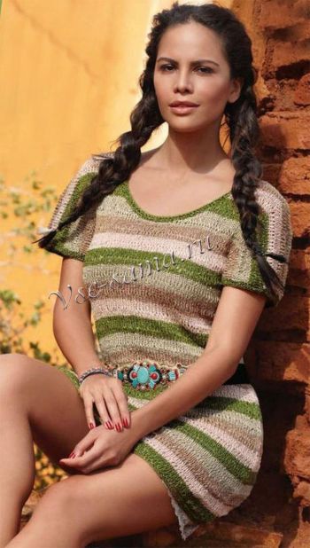 Приталенный пуловер в полоску, фото Приталенный пуловер в полоску, фото