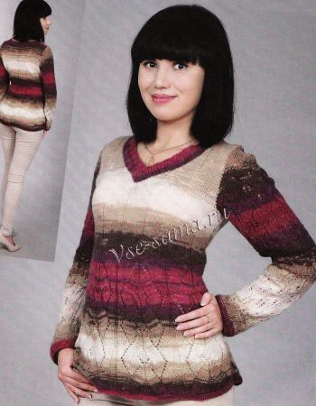 Пуловер c V-образным вырезом, фото Пуловер c V-образным вырезом, фото