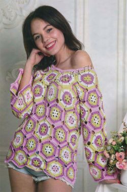 Пуловер из цветных мотивов Пуловер из цветных мотивов