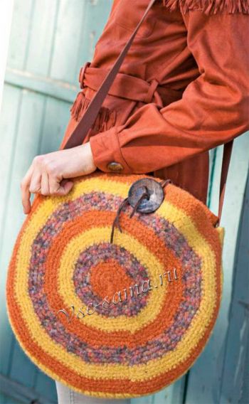 Стильная сумка крючком, фото Стильная сумка крючком, фото