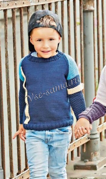 Темно-синий пуловер с рукавами реглан, фото Темно-синий пуловер с рукавами реглан, фото