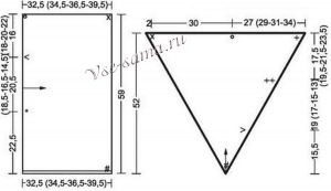 Выкройка для вязания пончо в полоску Выкройка для вязания пончо в полоску