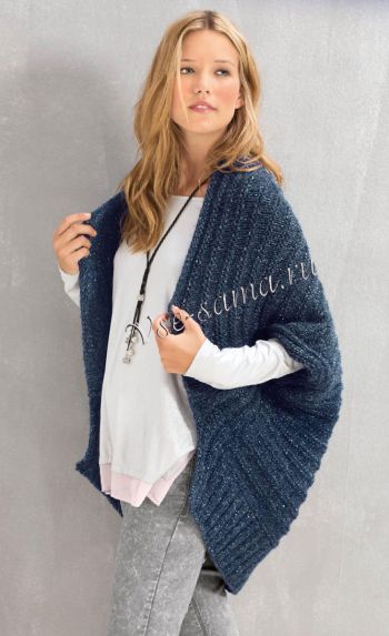 Жилет спицами с шалевым воротником, фото Жилет спицами с шалевым воротником, фото