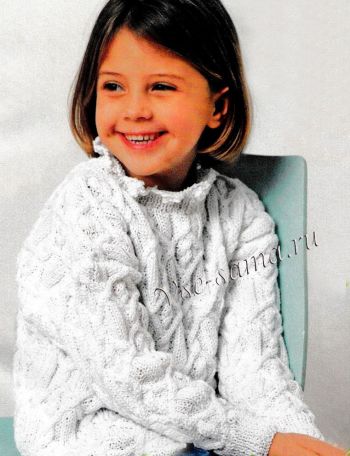 Детский пуловер с косами, фото Детский пуловер с косами, фото