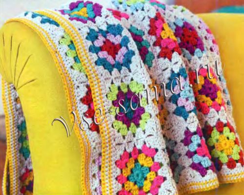 Плед из цветочных мотивов, фото Плед из цветочных мотивов, фото