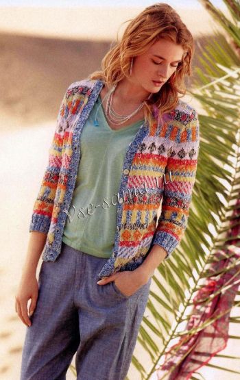 Жакет с оригинальными жаккардами, фото Жакет с оригинальными жаккардами, фото