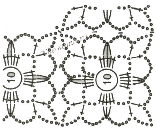 Схема мотива для вязания скатерти Схема мотива для вязания скатерти